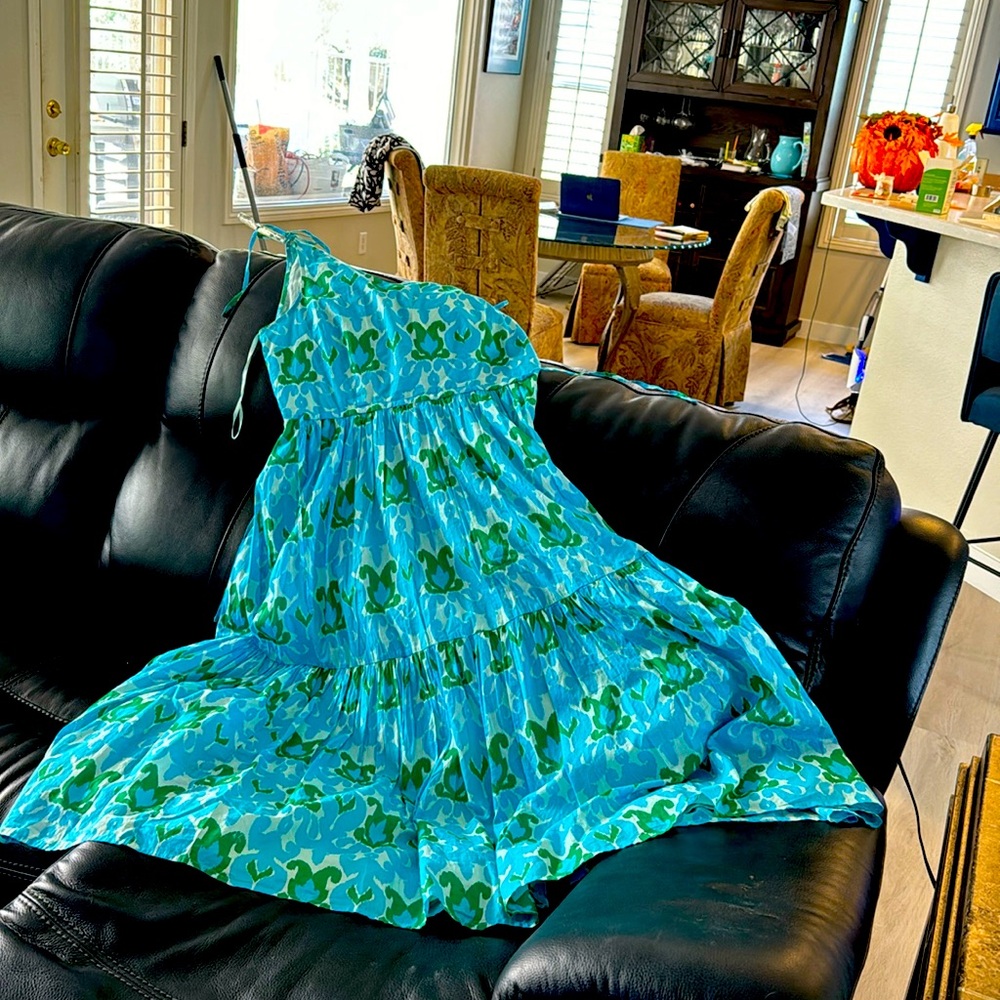 Blue Green Maxi Sun dress. Perfect for any summer event.